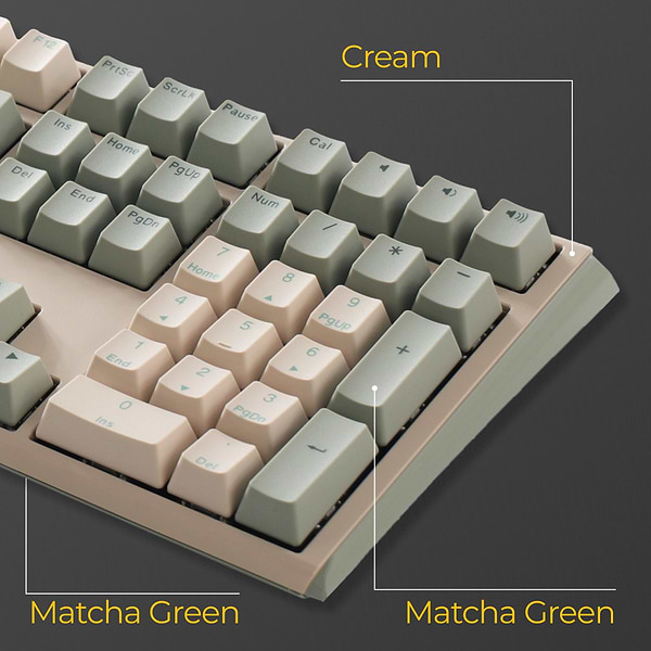 Фото - Клавіатура дротова ігрова Ducky One 3 Cherry MX Red Matcha Cream UA (DKON2108-RUAPXМAEGGC1)