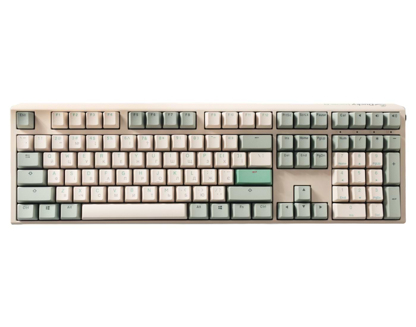 Клавіатура дротова ігрова Ducky One 3 Cherry MX Red Matcha Cream UA (DKON2108-RUAPXМAEGGC1) - Фото 1