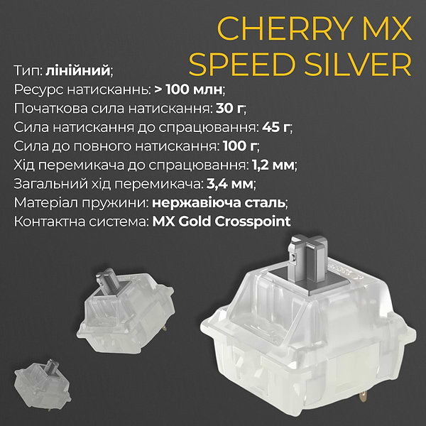 Фото - Клавиатура проводная игровая Ducky One 3 Cherry MX Speed silver RGB Black UA (DKON2108ST-PUAPXCLAWSC1)