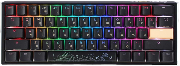 Фото - Клавіатура дротова ігрова Ducky One 3 Mini Cherry MX Speed silver RGB Black UA (DKON2161ST-PUAPXCLAWSC1)