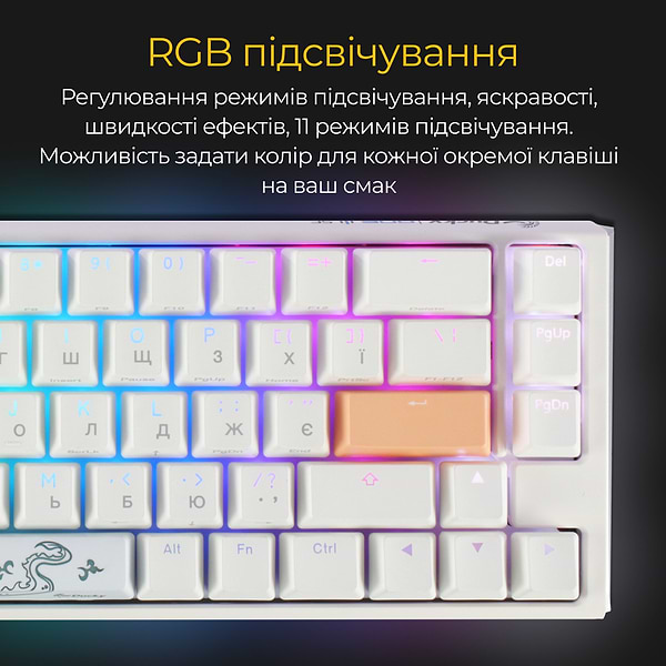 Фото - Клавіатура дротова ігрова Ducky One 3 SF Cherry MX Brown RGB White UA (DKON2167ST-BUAPXPWWWSC1)