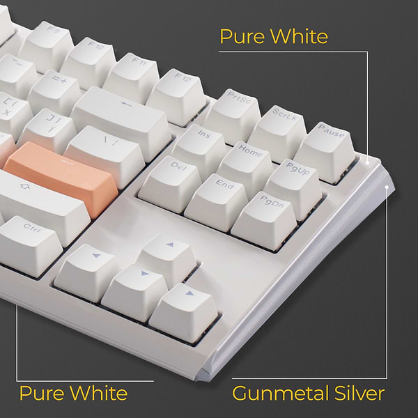 Фото - Клавіатура дротова ігрова Ducky One 3 TKL Cherry MX Blue RGB White UA (DKON2187ST-CUAPXPWWWSC1)