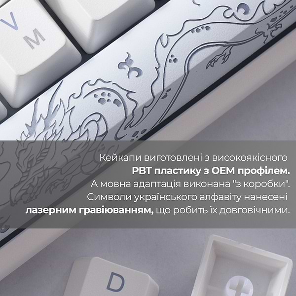 Фото - Клавіатура дротова ігрова Ducky One 3 TKL Cherry MX Blue RGB White UA (DKON2187ST-CUAPXPWWWSC1)