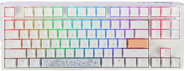 Фото - Клавіатура дротова ігрова Ducky One 3 TKL Cherry MX Blue RGB White UA (DKON2187ST-CUAPXPWWWSC1)
