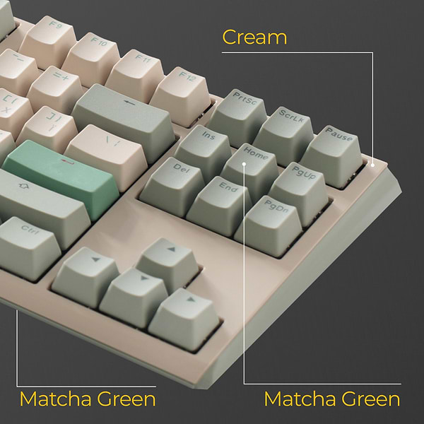Фото - Клавиатура проводная игровая Ducky One 3 TKL Cherry MX Silent red Matcha Cream UA (DKON2187-SUAPXМAEGGC1)