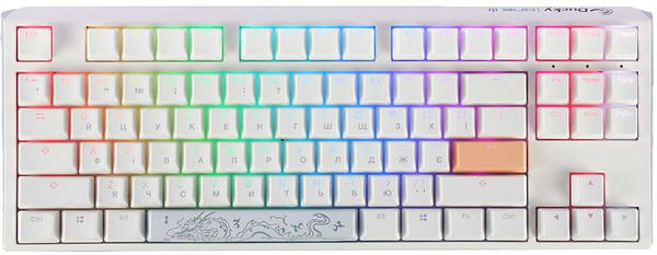 Фото - Клавіатура дротова ігрова Ducky One 3 TKL Cherry MX Brown RGB White UA (DKON2187ST-BUAPXPWWWSC1)