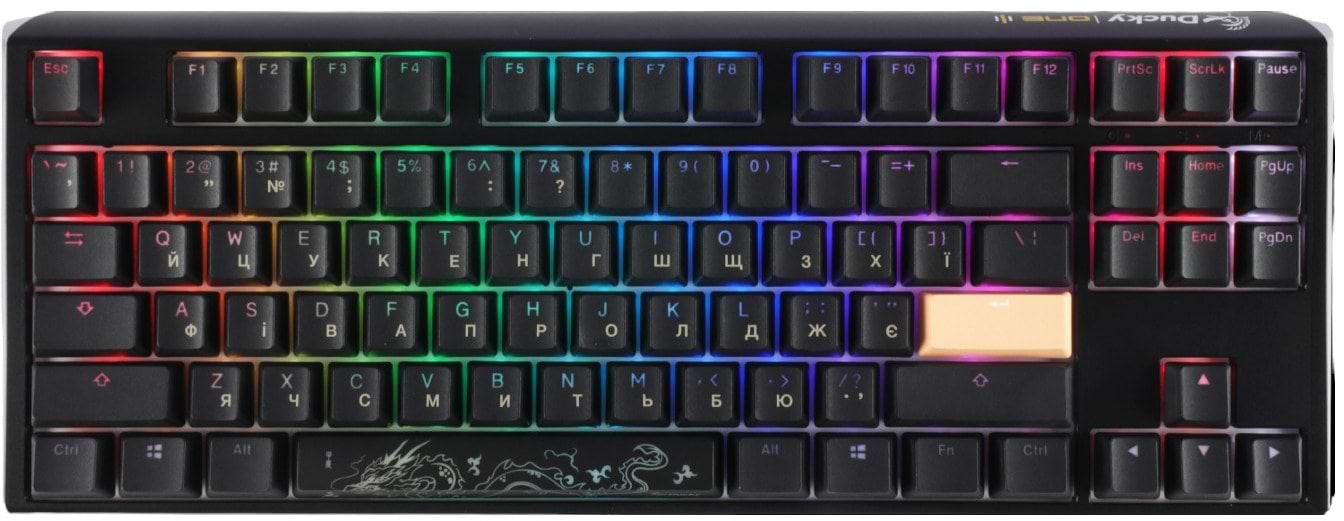 Клавиатура проводная игровая Ducky One 3 TKL Cherry MX Speed silver RGB Black UA (DKON2187ST-PUAPXCLAWSC1) - Фото 1