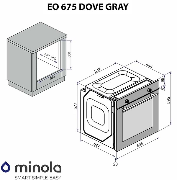 Фото - Духова шафа Minola EO 675 Dove Gray
