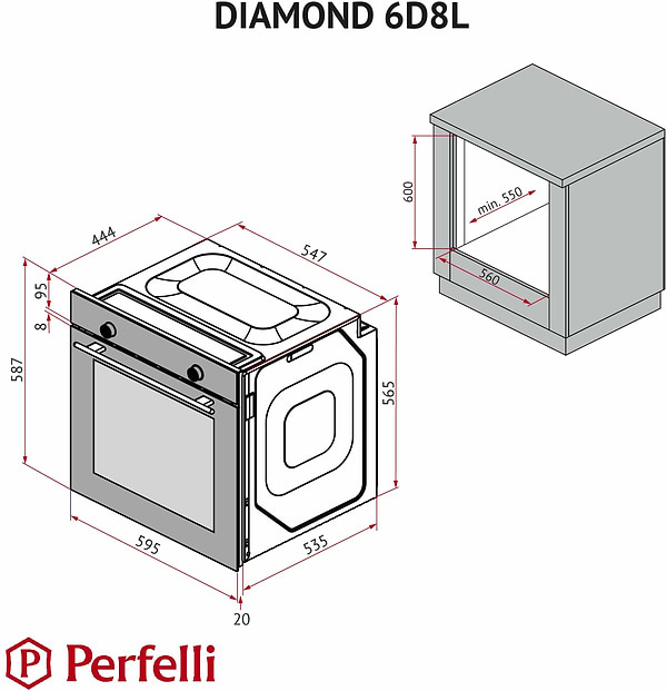 Фото - Духовой шкаф электрический Perfelli DIAMOND 6D8L NERO