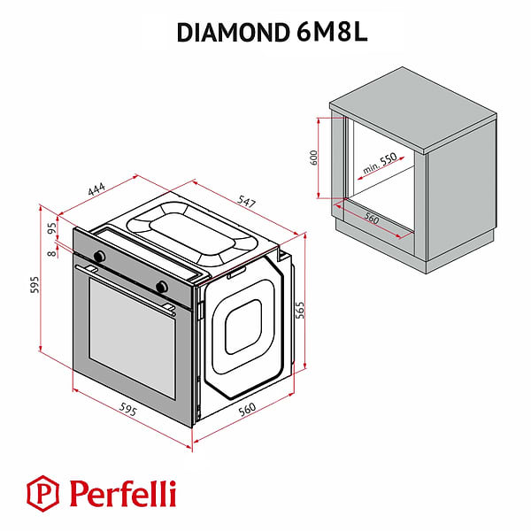 Фото - Духова шафа електрична Perfelli DIAMOND 6M8L NERO