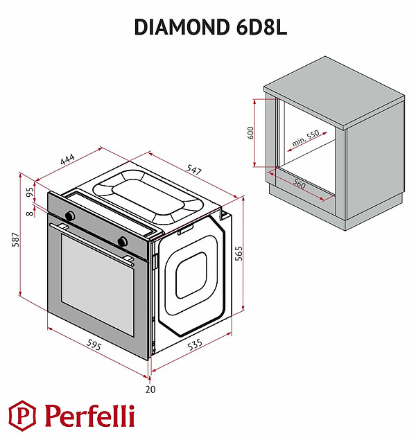 Фото - Духова шафа електрична Perfelli DIAMOND 6D8L BIANCO
