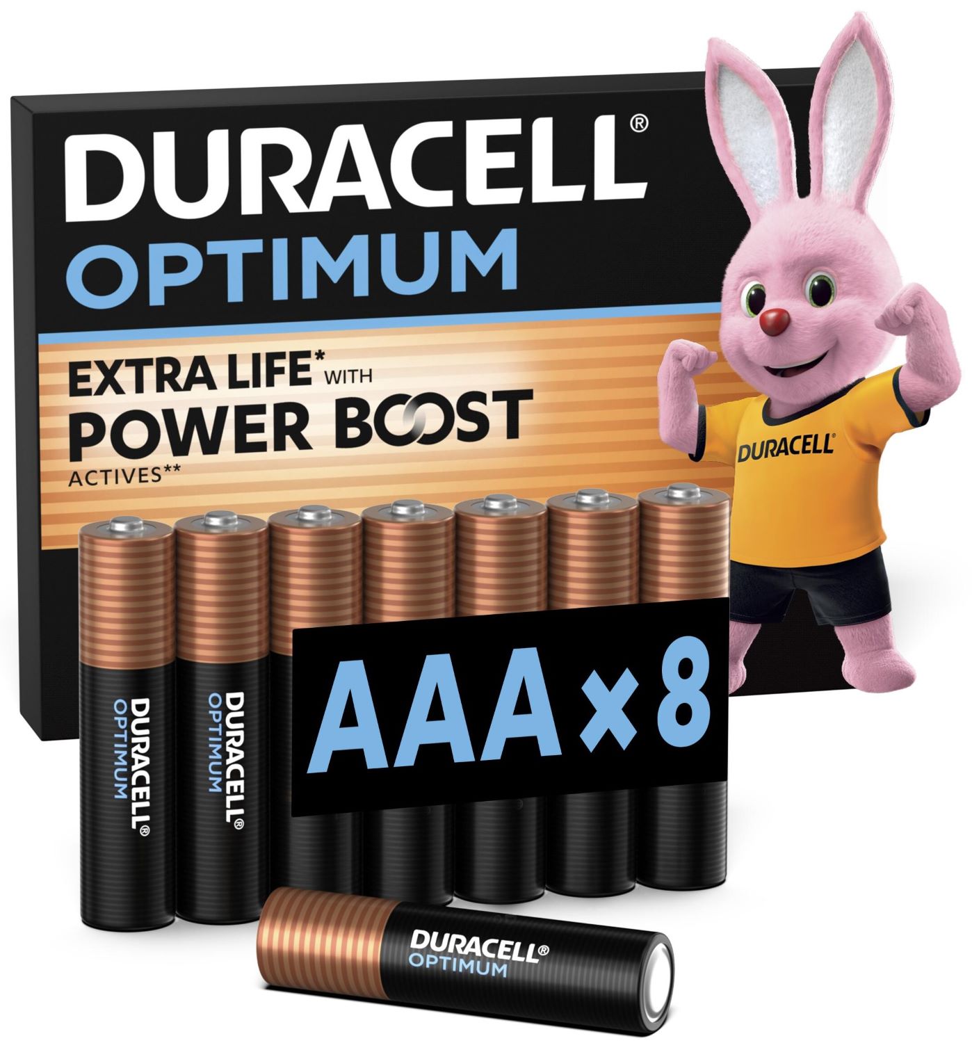 Батарейка тип AAA Duracell LR03 KPD 08*10 OPTIMUM УП. 1X8 ШТ