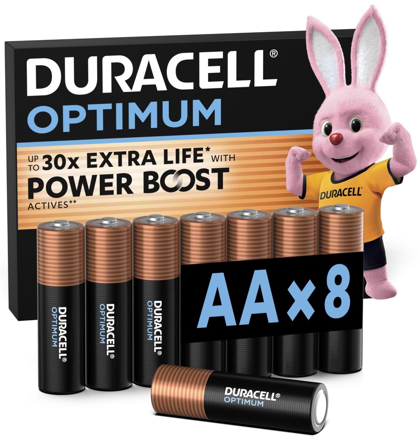 Батарейка тип AA Duracell LR06 KPD 08*10 OPTIMUM УП. 1X8 ШТ