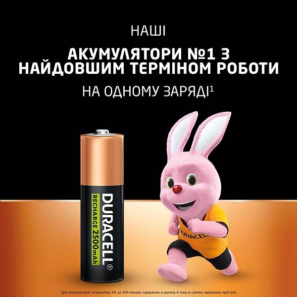 Фото - Аккумулятор тип AA Duracell HR6 (AA) 2500 mAh уп. 4шт.