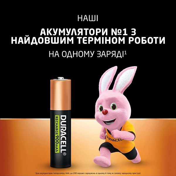 Фото - Акумулятор тип AAA Duracell HR03 (AAA) 900mAh уп. 4шт.