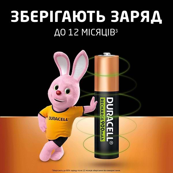 Фото - Акумулятор тип AAA Duracell HR03 (AAA) 900mAh уп. 4шт.