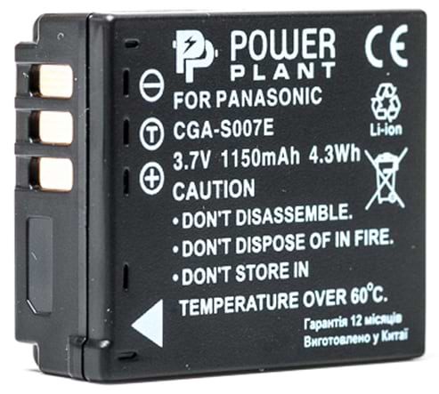 Акумулятор для фотокамери PowerPlant Panasonic S007 1150mAh (DV00DV1147)