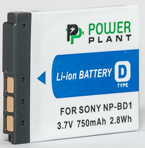 Акумулятор для фотокамери PowerPlant Sony NP-BD1, NP-FD1 750mAh (DV00DV1204)