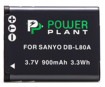 Акумулятор для фотокамери PowerPlant Sanyo DB-L80, D-Li88 900mAh (DV00DV1289)