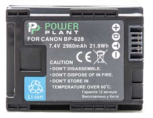 Аккумулятор для фотокамеры PowerPlant Canon BP-828 Chip 2960mAh (DV00DV1372)