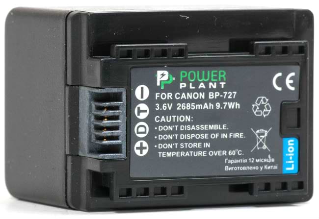 Аккумулятор для фотокамеры PowerPlant Canon BP-727 Chip 2685mAh (DV00DV1386)