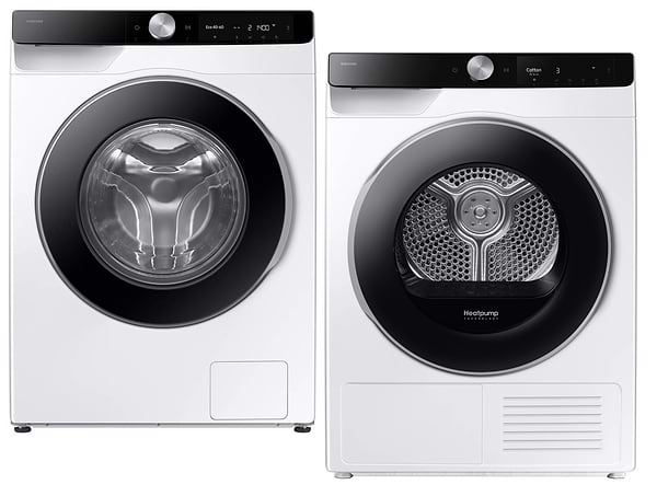 Фото - Комплект техніки Samsung Пральна машина з фронтальним завантаженням + Сушильна машина Samsung WW10FG6U3ELKUA + DV90T6240LK/UA
