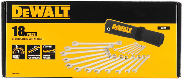 Фото - Набір комбінованих ключів DeWALT 18 шт. (DWMT19237-1)