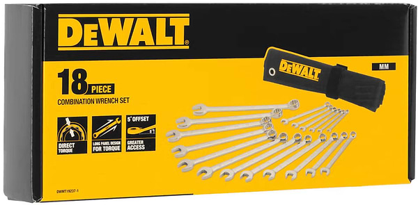 Фото - Набір комбінованих ключів DeWALT 18 шт. (DWMT19237-1)