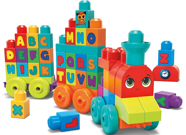 Фото - Пластиковий конструктор для малюків Mega Bloks Поезд с буквами (DXH35)