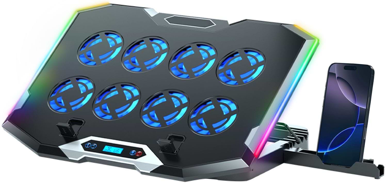 Подставка под ноутбук охлаждающая Dyxon MEGAFREEZE 14 Gaming PRO RGB illumination Black (DXNMGFGP14B) - Фото 1