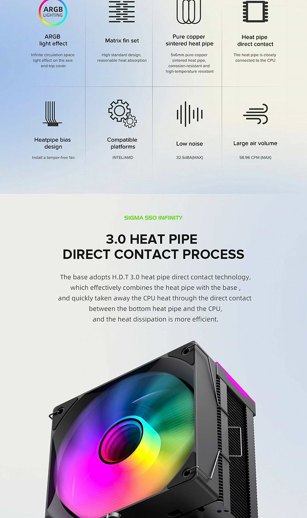 Фото - Процессорный кулер Gamemax Sigma 550 Infinity BK