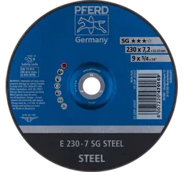 Круг отрезной по металлу Pferd 230х7,2х22 SG STEEL (4007220470169)