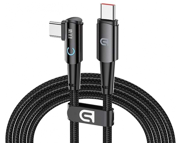 Фото - Кабель Armorstandart AT-C1D USB Type-C to 90-degree USB Type-C 100W 1,2m Black (ARM75870)