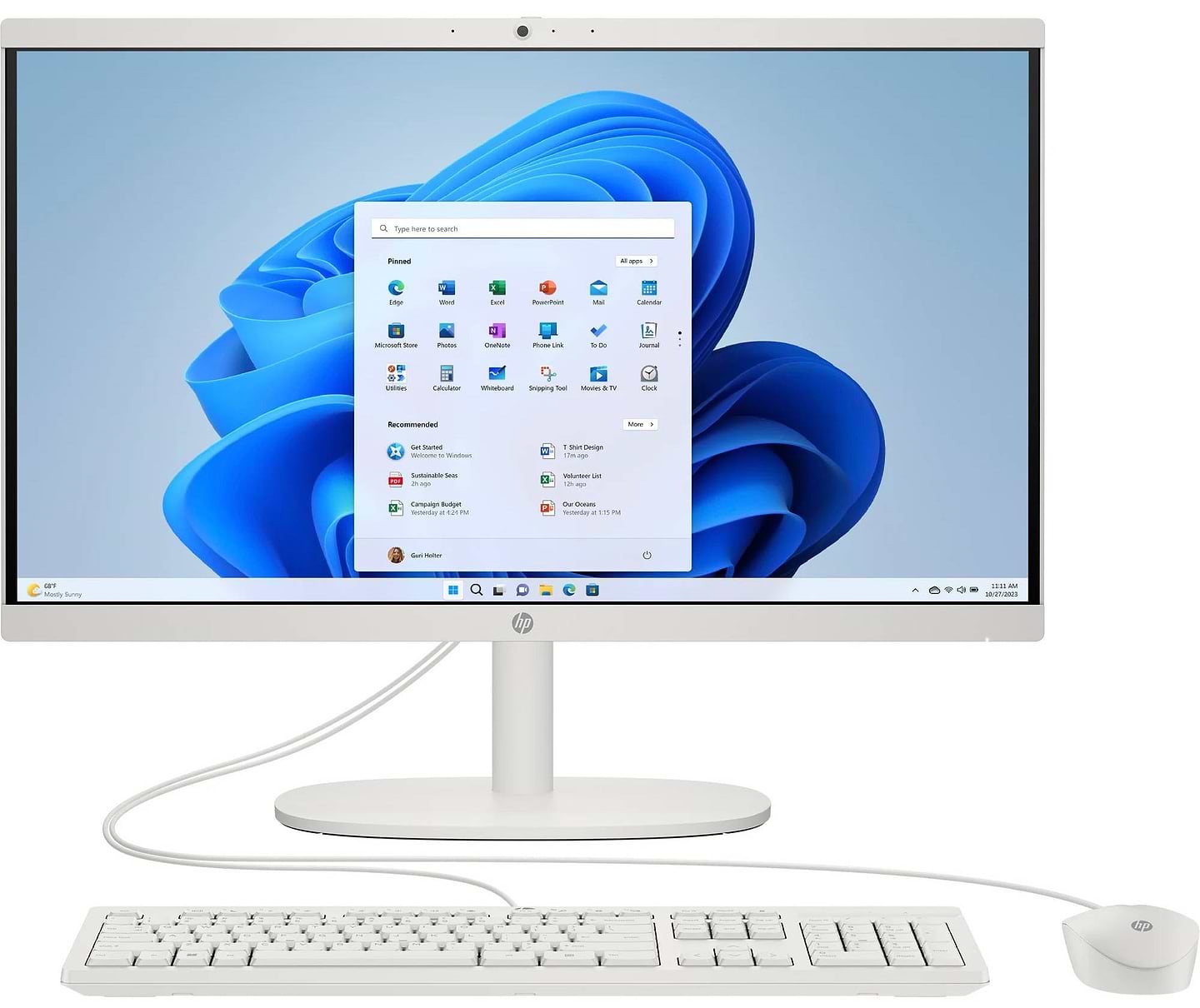 Компьютер-моноблок HP 24-cr1002ua (AE0P5EA) Shell White - Фото 1