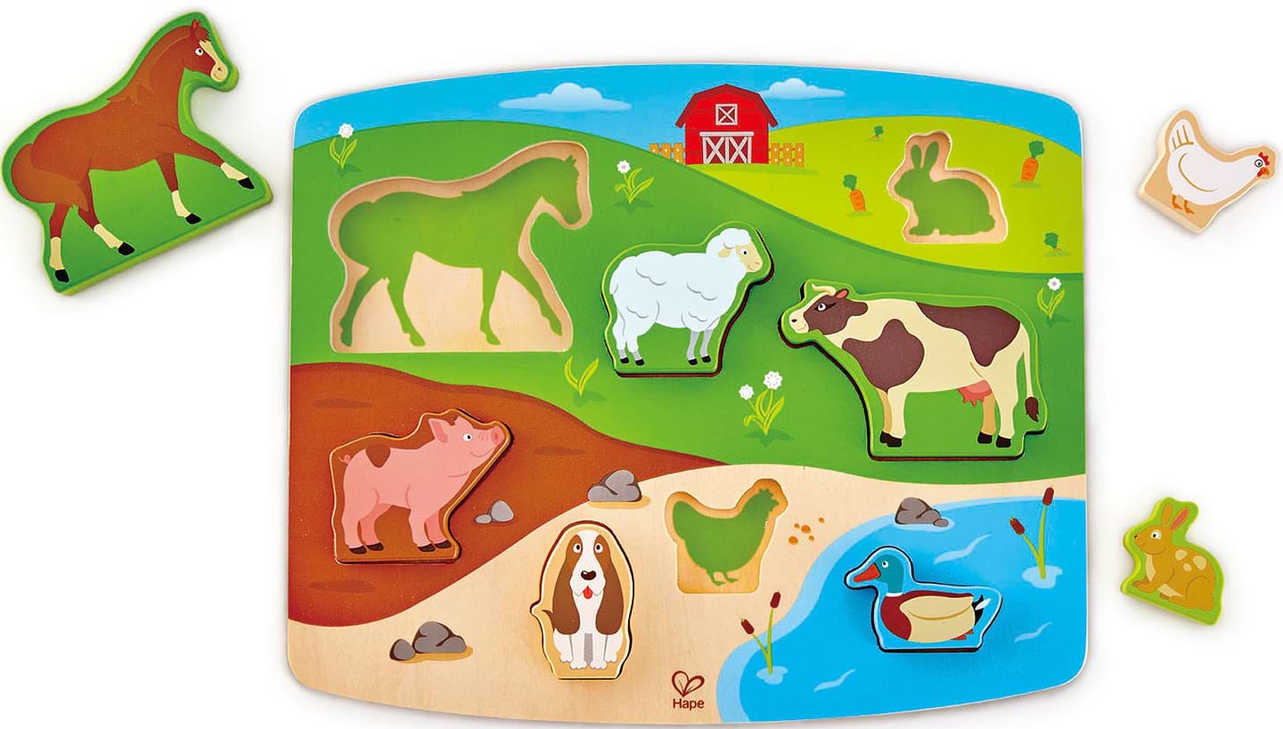 Сортер Hape Звірята на фермі з фігурками (E1454)