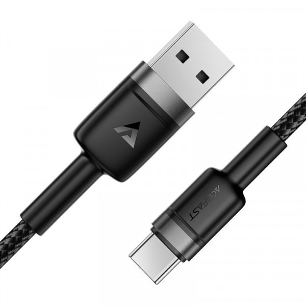 Кабель синхронизации данных AceFast USB 2.0 AM-Type-C M, 1.2 м Black (6974316285144)