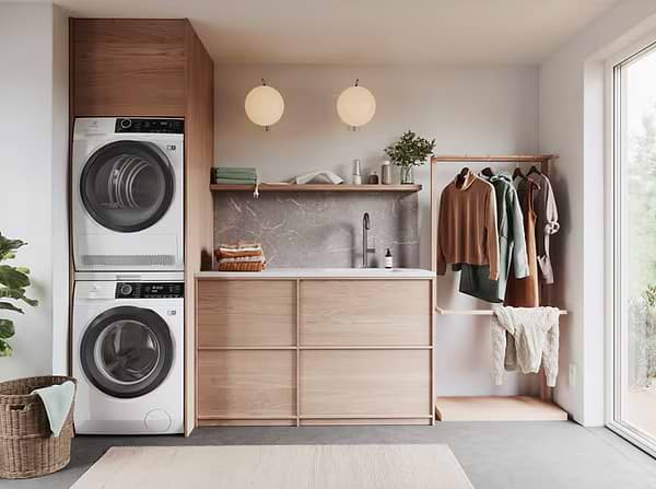 Фото - Комплект техники Electrolux Стиральная машина с фронтальной загрузкой + Сушильная машина + Комплект креплений для установки в колонну Electrolux EW7F3414U + EW7D394U + E1WYHSK2