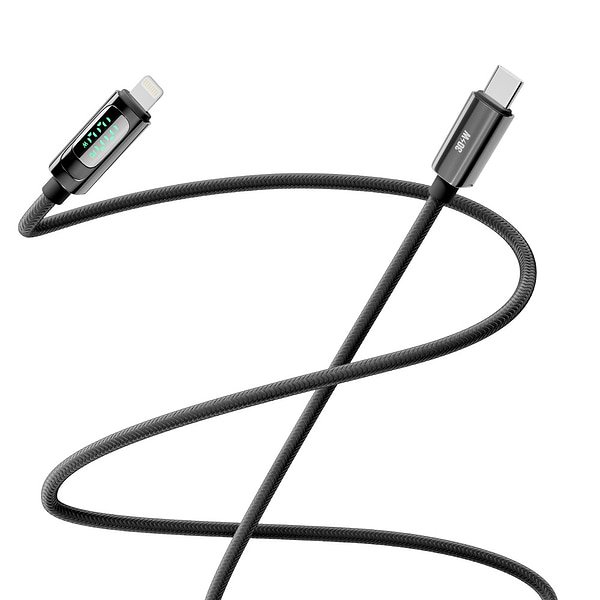 Фото - Кабель синхронізації даних YOKI DISPLAY Type-C to Lightning 30W 1.2m Black (YK-DI88)