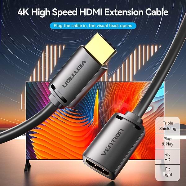 Фото - Кабель HDMI Vention HDMI M - F 5.0 м, V2.0 4K 60Hz (AHCBJ)