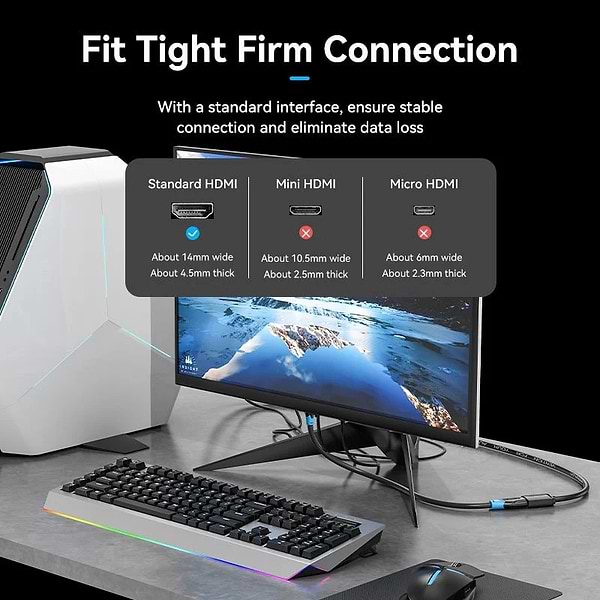 Фото - Кабель HDMI Vention HDMI M - F 5.0 м, V2.0 4K 60Hz (AHCBJ)