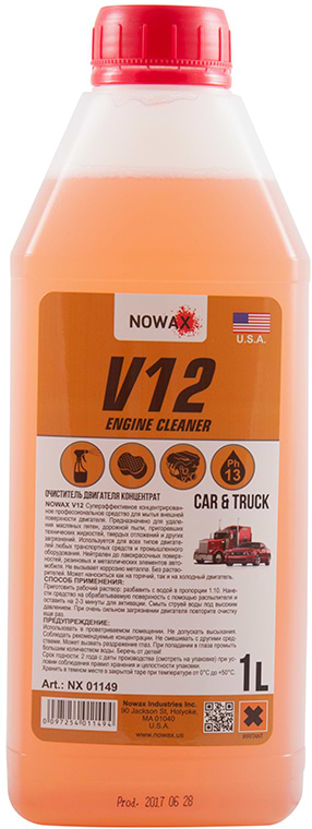 Очисник для авто NOWAX поверхні двигуна V12 Engine Cleaner 1 л концентрат 1:10 (NX01149)