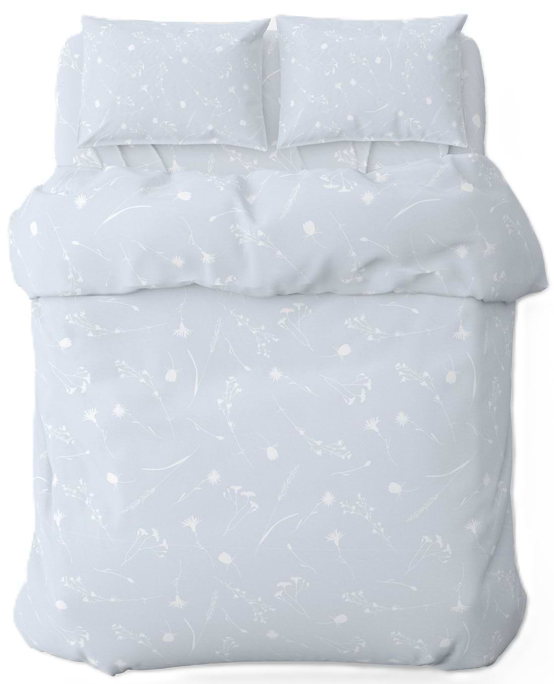 Комплект постельного белья Home Line ВАСИЛЬКИ бязь 145x215 см Щ140 нав. 50х70 Белые на голубом (173307)