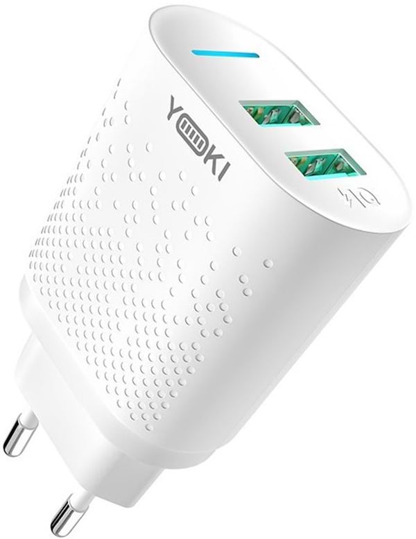 Фото - Сетевое зарядное устройство YOKI Led Series 12W White (YK-2.4Dual)