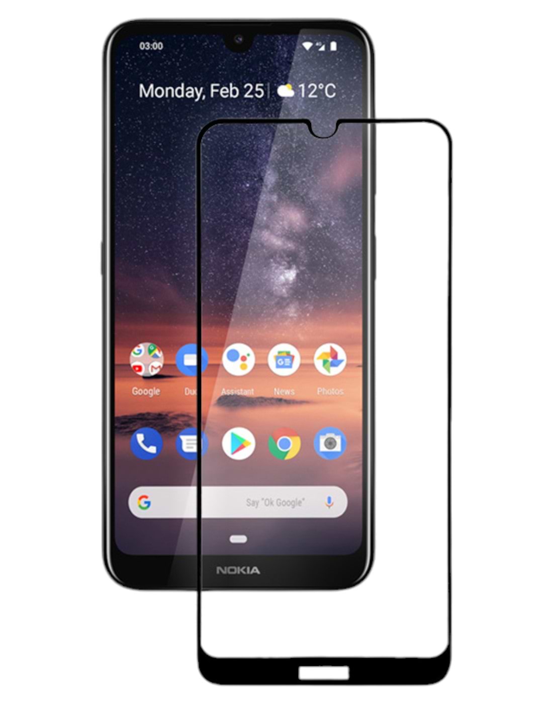 Защитное стекло для смартфона BeCover Nokia 3.2 Black (704114)