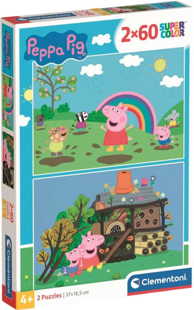 Пазлы (3-4 года) Clementoni 2в1 Peppa Pig 2 по 60 эл. (21622) - Фото 1