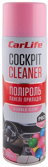 Поліроль для авто CarLife Бабл гам. Cockpit Cleaner 500 мл (CF510)