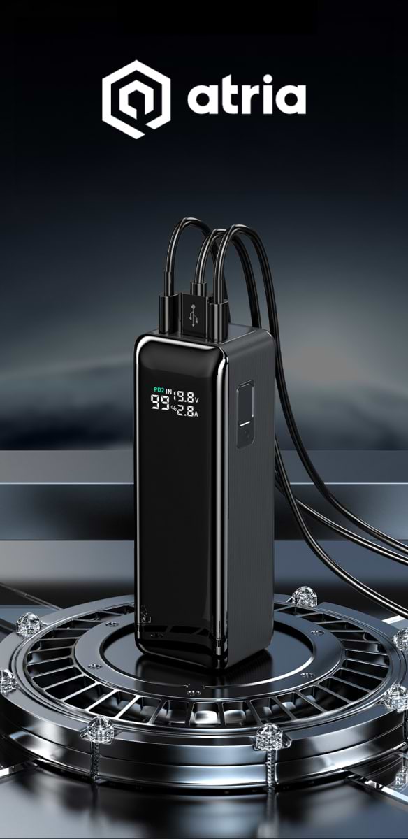 Фото - Батарея мобильная ATRIA Powerbank USB-C 30000mAh 160W (WPD-160S)