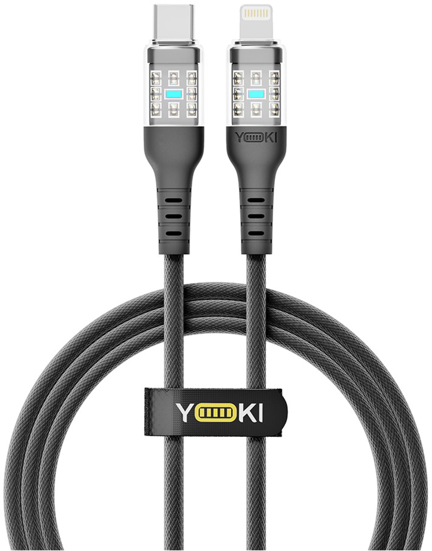 Кабель синхронізації даних YOKI CYBER Type-C to Lightning 30W 1.2m Black (YK-CY23)