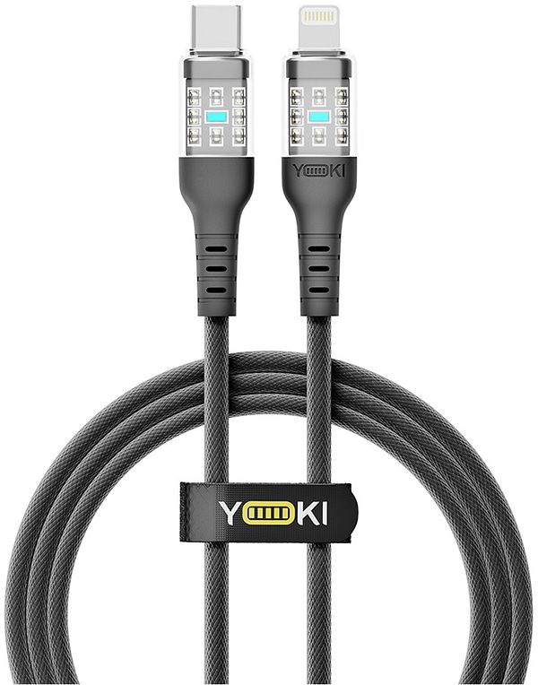 Фото - Кабель синхронізації даних YOKI CYBER Type-C to Lightning 30W 1.2m Black (YK-CY23)