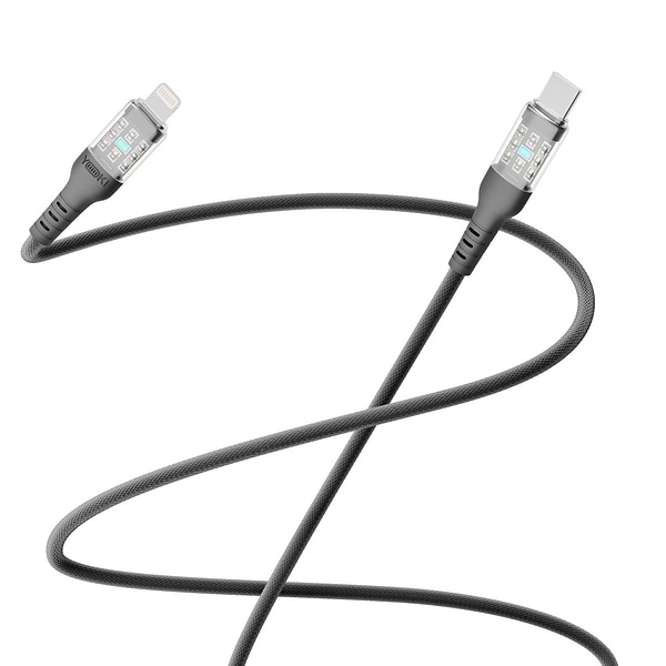 Фото - Кабель синхронізації даних YOKI CYBER Type-C to Lightning 30W 1.2m Black (YK-CY23)